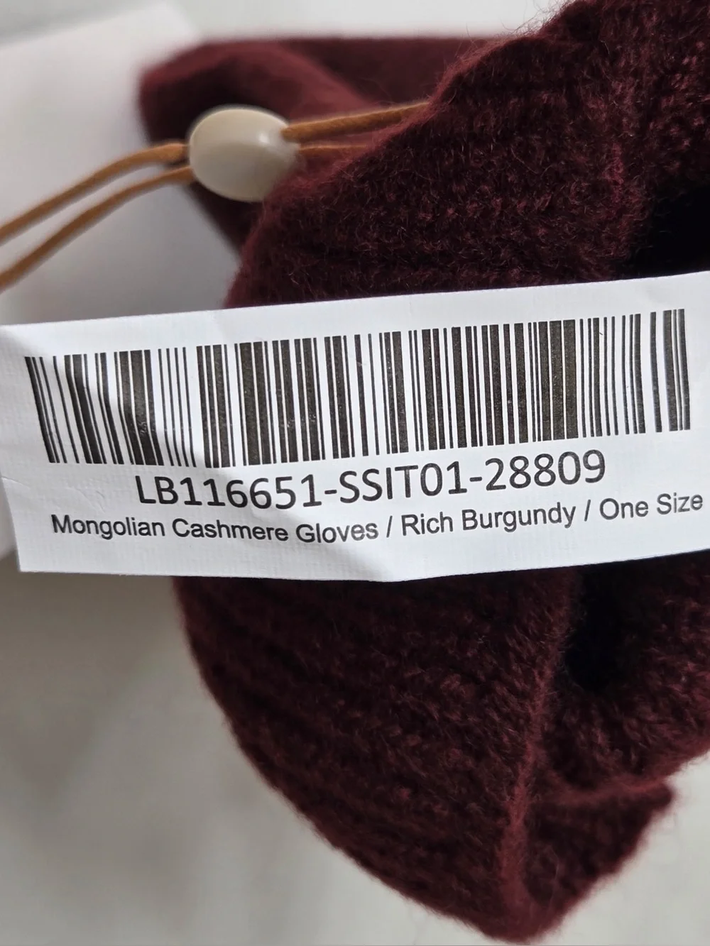 NWT QUINCE Mongolian Cashmere Gloves Rich Burgundy 0853